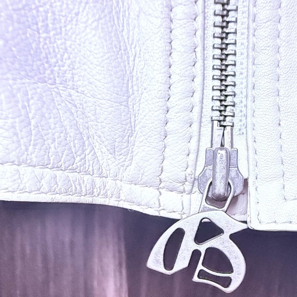 John Galliano leather moto jacket in white - Picture 13 of 14